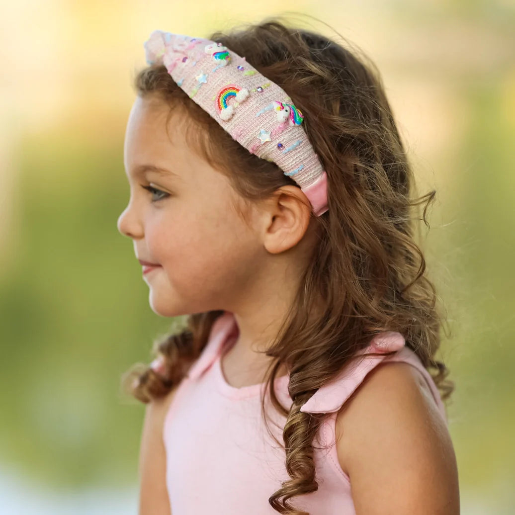 Kids Sequin Knot Headband - Unicorn & Rainbow - Frog Sac