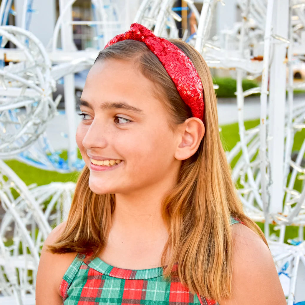 Red Sequin Knot Headband - Frog Sac