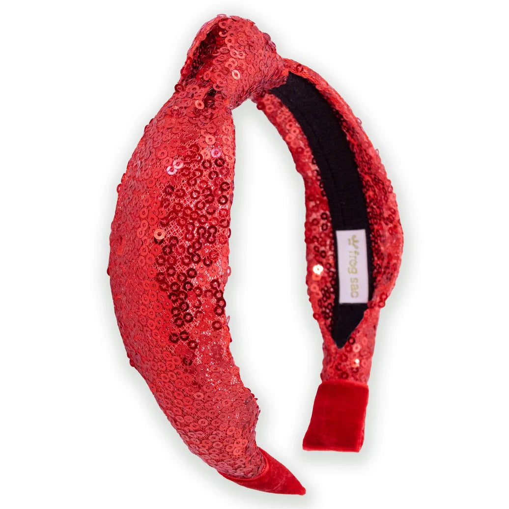 Red Sequin Knot Headband - Frog Sac