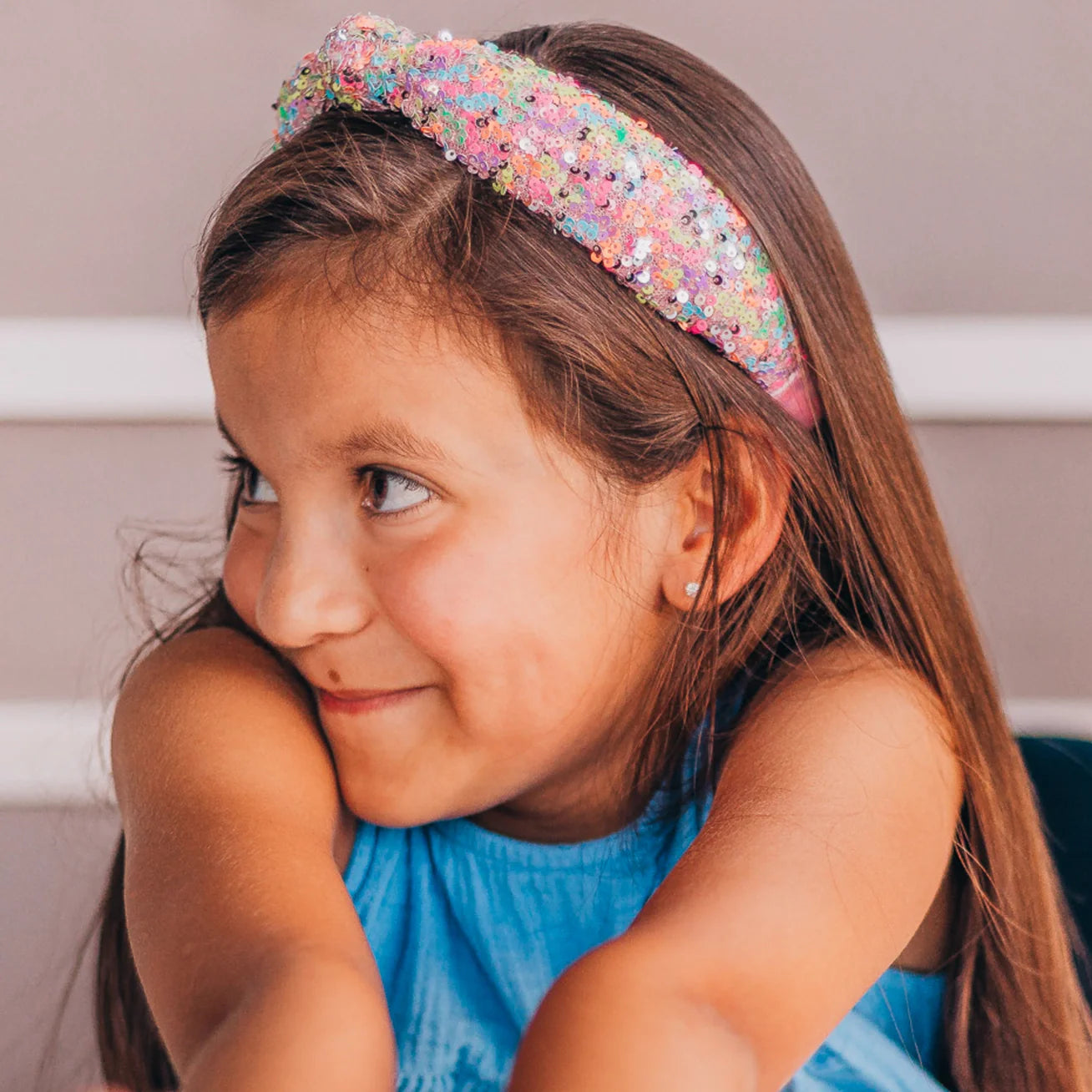 Kids Sequin Knot Headband - Confetti - Frog Sac