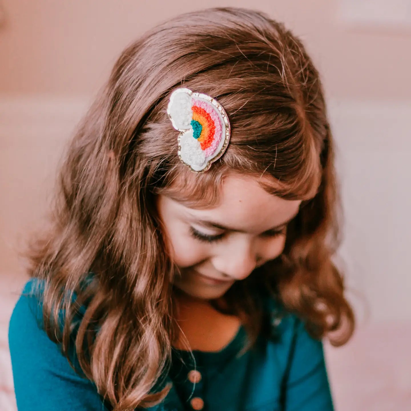 Rhinestone Charm Headband & Hair Clips - Rainbow/Heart/Star - Frog Sac