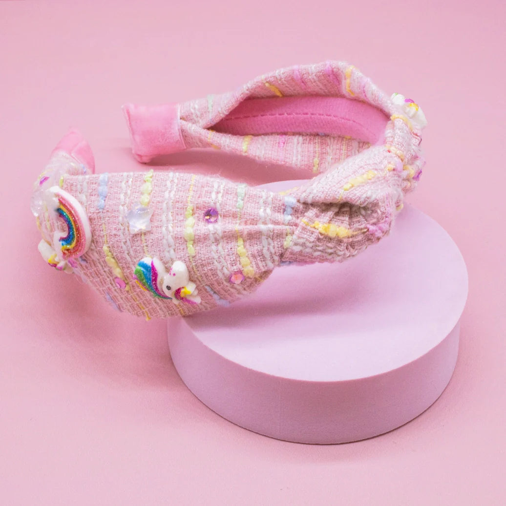 Kids Sequin Knot Headband - Unicorn & Rainbow - Frog Sac