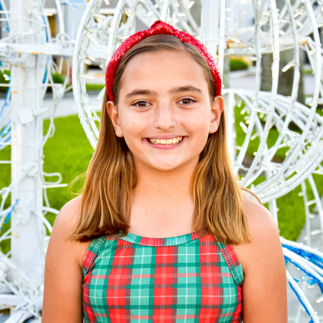 Red Sequin Knot Headband - Frog Sac